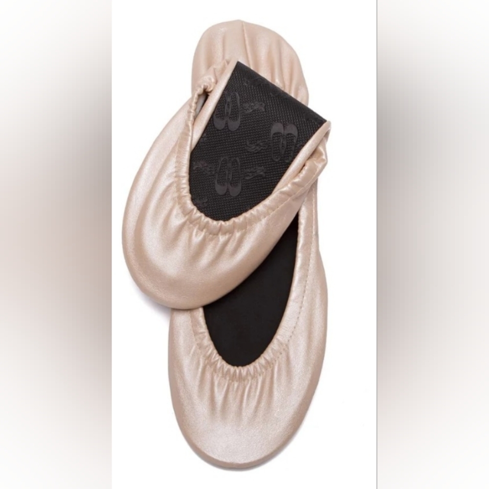 Rescue Flats Foldable Champagne Flat Ballet Shoes Size L